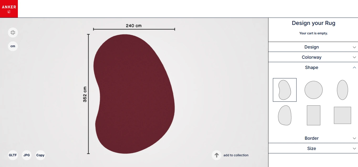 AKR Rugs interactive 3D carpet configurator