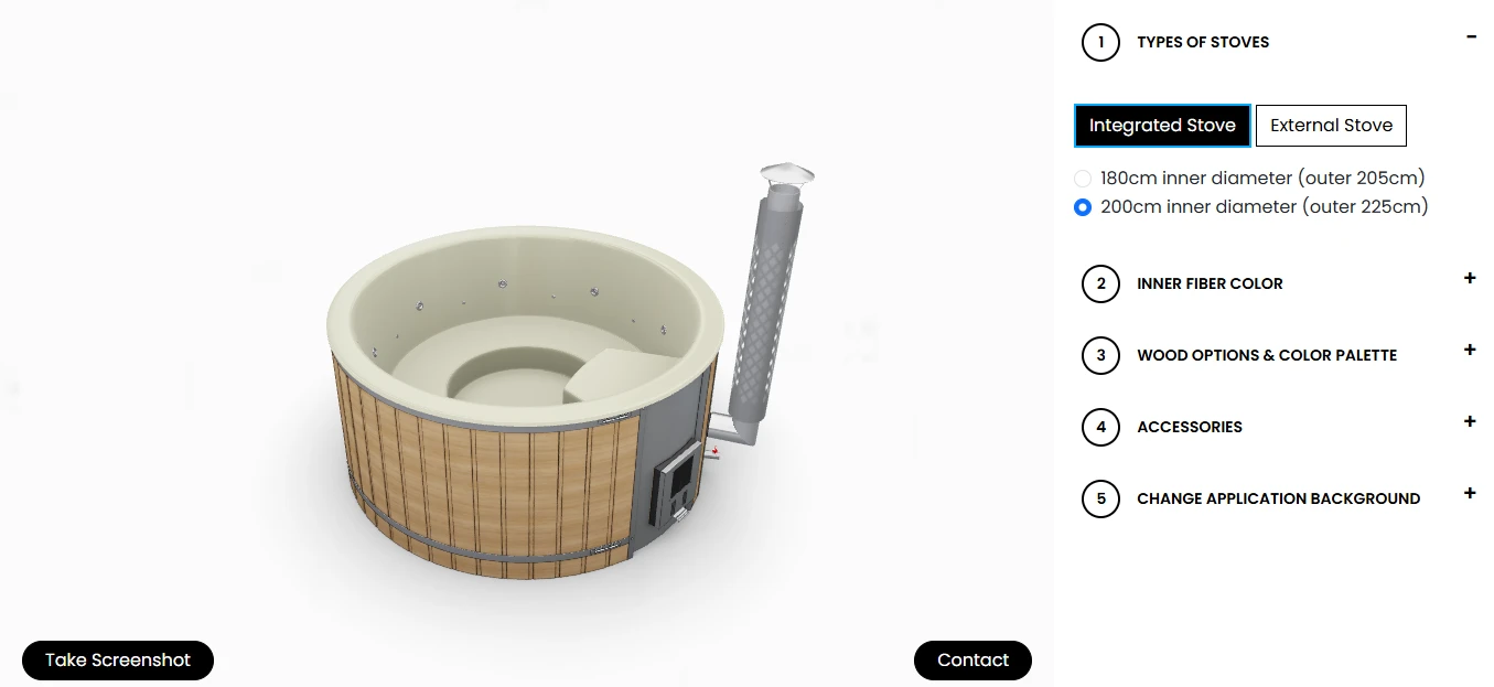 Moja Balla 3D hot tub configurator