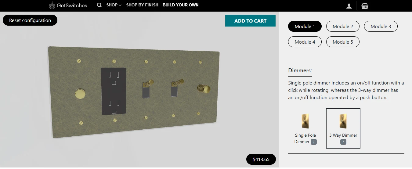 GetSwitches 3D light switch configurator
